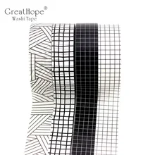 1.5cmx10m Black and White Grid Washi Tape Set Japanese Paper Planner Masking Tape Adhesive Tapes Stickers Decor Stationery Tapes