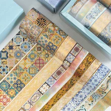 10 Rolls/Set Gold Foil Washi Tape Chinese Style Masking Decoration Adhesive Tape Sticker Scrapbooking Diary School Stationery