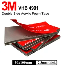 10 sheets 3M VHB Heavy Duty Double Adhesive Foam Tape Gasket 100mmx50mm  4991  2.3mm thick