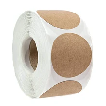 100/500Pcs Kraft Paper Stickers Round Blank Labels For Handmade Gift Tag Paper DIY Envelope Sealing Stickers Stationery