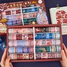 100 Rolls Washi Tape Set Papeleria Retro Stickers Scrapbooking Supplies Decorate Kawaii Stationery Cinta Adhesiva Masking Tapes