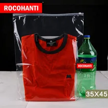 100Pcs Custom Logo Printed Plastic Transparent Ziplock Bag Clear Garment Swimwear Packaging Zipper Bag Tshirt Clothes Resealable