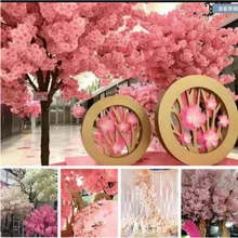 100pcs 140-Heads Artificial Flowers Cherry Blossoms Wedding Arch Decorate Fake Flower Silk Hydrangea White Branch Home Decor