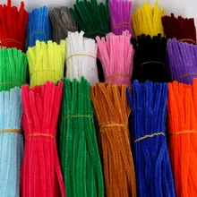 100pcs 30cm Chenille Stems Pipe Cleaners Kids Plush Educational Toy Colorful Pipe Cleaner Toys Handmade DIY Craft Supplies