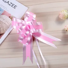 100pcs Middle Size 30mm solid color silver/black/beige Pull Bow Ribbon Gift Packing flower Bow knot Party Wedding Car Room Decor