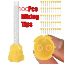 100pcs Mixing Head Mixing Head Dental Tools Disposable Injection Head Impression Material Mixing Head Rhubarb Head