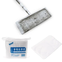 100pcs/bag Disposable Electrostatic Dust Removal Mop Paper Home Kitchen Bathroom P31D