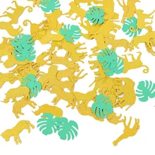 100pcs/pack Jungle Animal Turtle Leaf Glitter Paper Confetti Kids Birthday Party Wedding Decoration Baby Shower Table Supplies