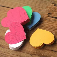 100pcs/pack Love Heart Shaped Korean Mini Cartoon Wishing Study Message Card Greeting Cards Message Note