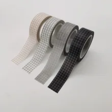 10M Black White Color Grid Washi Tape Masking Tape Journaling Supplies Tape Organizer Washitape Stationery Sticker Scrapbook
