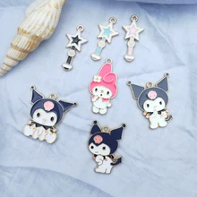 10PCS Alloy Dripping Oil Pendant Earrings Charm Earrings Bracelet Fashion Accessories DIY Handmade Cartoon Animal Charm