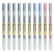 10Pcs/Set 0.38mm Gel pen Black/Red/Blue Ink  MUJIs Pens School Office Supply Stationery For Student Business Signature Ballpoint