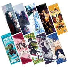 10Pcs/Set Anime Demon Slayer Kimetsu No Yaiba Animation Bookmarks Book Marks Holder Stationery Gift