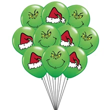 10pcs 12inch Grinched How the Stole Christmas Latex Balloons Merry Xmas Hat Birthday Party Decor Kids Hat Father Christmas Toys