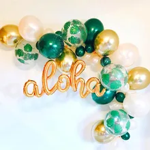 10pcs 12inch Palm Leaf Latex Balloons transparent balloons Summer Wedding Hawaii Tropical Party Decor Green Leaves helium global