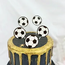 10pcs/20pcs Football Theme Party Cupcake Topper Happy Birthday Cake Topper Flage For Kids Boy Birthday Party Cake Decor Supplies