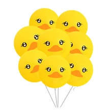 10pcs/Lot Cartoon Yellow Duck Lip Latex Balloons Birthday Baby Shower Boy Gril Party Decorations Ball Safari Eyelashes Pet Globe
