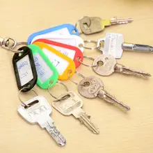 10pcs Plastic Keychain Key Fobs Luggage Id Label Name Cards Tags With Split Ring For Baggage Key Chain Ring Car Key Accessories
