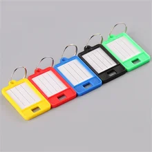 10pcs/lot Colorful Plastic Keychain Key Tags label Numbered Name Baggage Tag ID Label Name Tags With Split Ring
