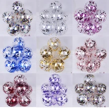 10pcs/lot Glitter Confetti Latex Balloons Gold Clear Birthday Party Decoration Romantic Wedding Balloon Baby Shower toy globos