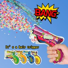 10pcs/lot Tricky Props Fireworks Gun Handheld Foil Balloons Confetti Toys for Birthday Wedding Party Inflatable Sparkle Sequin