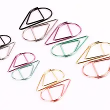 10pcs/pack small Brief Style Waterdrop Shaped Metal Paper Clip Bookmark Stationery School Office Supply Escolar Papelaria