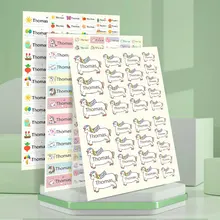 114Pcs Personalized Children Stickers Name Sticker Waterproof Label Custom School  Office Cartoon Labels School Stationery Tag