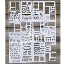 12/20Pcs Bullet Journal Plastic Hollow Stencil Journal Notebook Planner Diary Drawing Template Scrapbook DIY Decor Craft