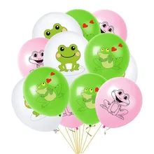 12 Inch 10pcs Cartoon Frog Theme Latex Balloons Boys Birthday Frog Party Decorations Toys for Kid Baby Shower Party Supplies