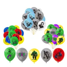 12PCS Marvel Latex Balloon Avengers Superhero Hulk Spider-Man Cartoon Character Children's Toys Birthday Gifts Home Decorations
