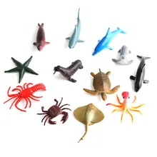 12PCS Simulation Plastic Animal Dinosaur Poultry Wild Animals Models Models Figurines Kids Educational Toys