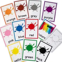 12Pcs Color Flash Cards English Learning Word Cards Children Color Cognition Memory Toy Home Kindergarten Early Educational Toys