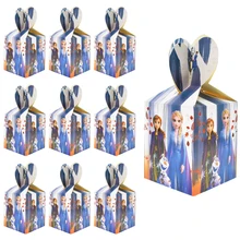 12pcs Frozen 2 Elsa Candy Boxes Birthday Party Cookies Boxes Children's Party Birthday Party Gift Box Baby Shower Supplies