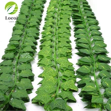 12pcs Wholesale Artificial Ivy Hanging Green Vine Silk Leaf Garland Plant Creeper Leaf ​Home Wedding Bathroom Garden Decoration