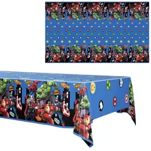 130*220cm Avengers Tablecloth Super Hero Iron Man Birthday Party Decoration Disposable Tableware Cup Ballon Spiderman Party Supp