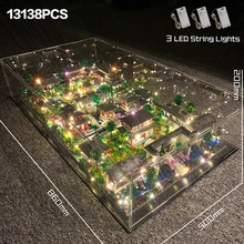 13138PCS challenge World Architecture Yard Garden Temple Lake Tree DIY Mini Diamond Blocks Bricks Building Toy for Children Gift