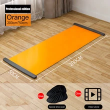 140/180/200cm Sports Fitness Glide Plate for Ice Hockey Roller Skating Leg Exercise Mat Leg Core Training Workout Board