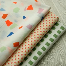 140x50cm Green Fragment Square Pure Cotton Sewing  Fabric  Making Dress Shirt Clothing Handmade DIY Cloth