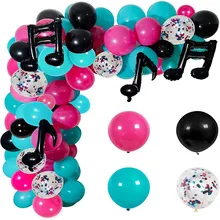 141Pcs Tik Tok Music Theme Balloons Garland Arch Kit With Musical Foil Globos for DIY Birthday Wedding Party Decoration Supplies