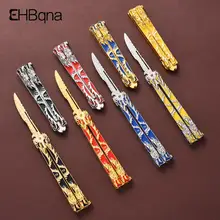 14CM Zinc Alloy Butterfly Knife Folding Practice Knife Outdoor Knife No Edge