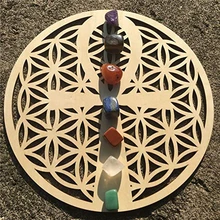 15/20/30cm Ankh in Flower of Life Crystal Grid Sacred Geometry Wooden Art Hanging Wall Sculptures Laser Cut Wood Sign Home Decor