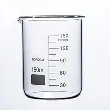 150ml Low Form Beaker Chemistry Laboratory Borosilicate Glass Transparent Beaker Thickened with spout