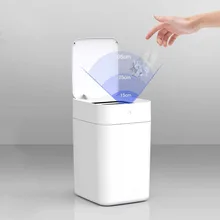 15L Self Sealing and Self Exchanging Trash Cans Waterproof Automatic Smart Bathroom Garbage Bin with Lid for Bedroom Kitchen