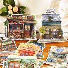 15PCS Corner shop sticker Crafts And Scrapbooking Stickers Book Student Label Decorative Sticker Kids Toys