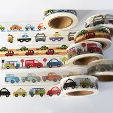 15mm*10m Cute Flower  Washi Tape car  Album Scrapbook Adhesive Tape Masking Tape