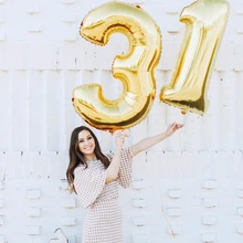 16/32/40 Inch Birthday Party Decorations Big Number Foil Balloons Birthday/Wedding Decoration Engagement Party Decor Balloons