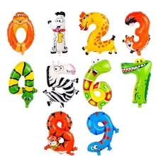 16 Inch Aluminum Film Animal Balloon Jungle Safari Party Number Balloon Doll Jungle Animal Birthday Party Decoration