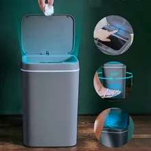16L Smart Trash Can Dustbin Bathroom Garbage Toilet Intelligent Waste Bin Kitchen Storage Basket Sensor for Bath Rubbish Bucket