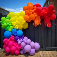 182pcs Balloons Garland Arch Kit for Mexican Theme Party Rainbow Birthday Bridal Shower Baby Shower Graduation Party Decorations