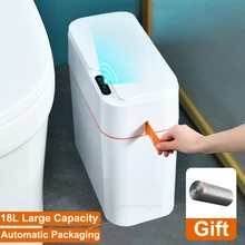 18L Automatic Sealing Smart Trash Can For Bathroom Toilet Kitchen Waterproof Garbage Bin With Lid Smart Sensor Trash Bin